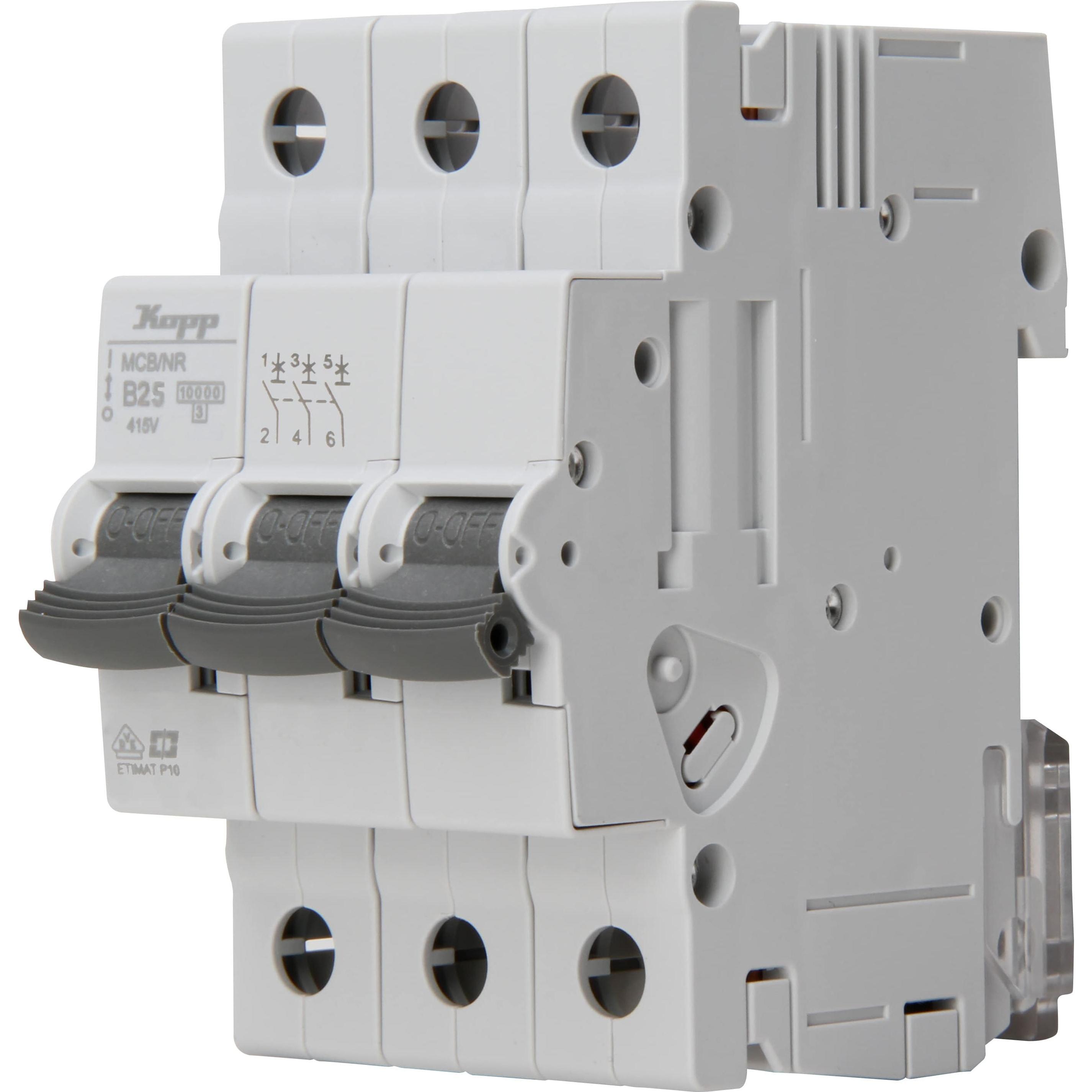 Kopp, Interruttore differenziale, Leitungsschutzschalter, 25A, 3-polig, Char. B