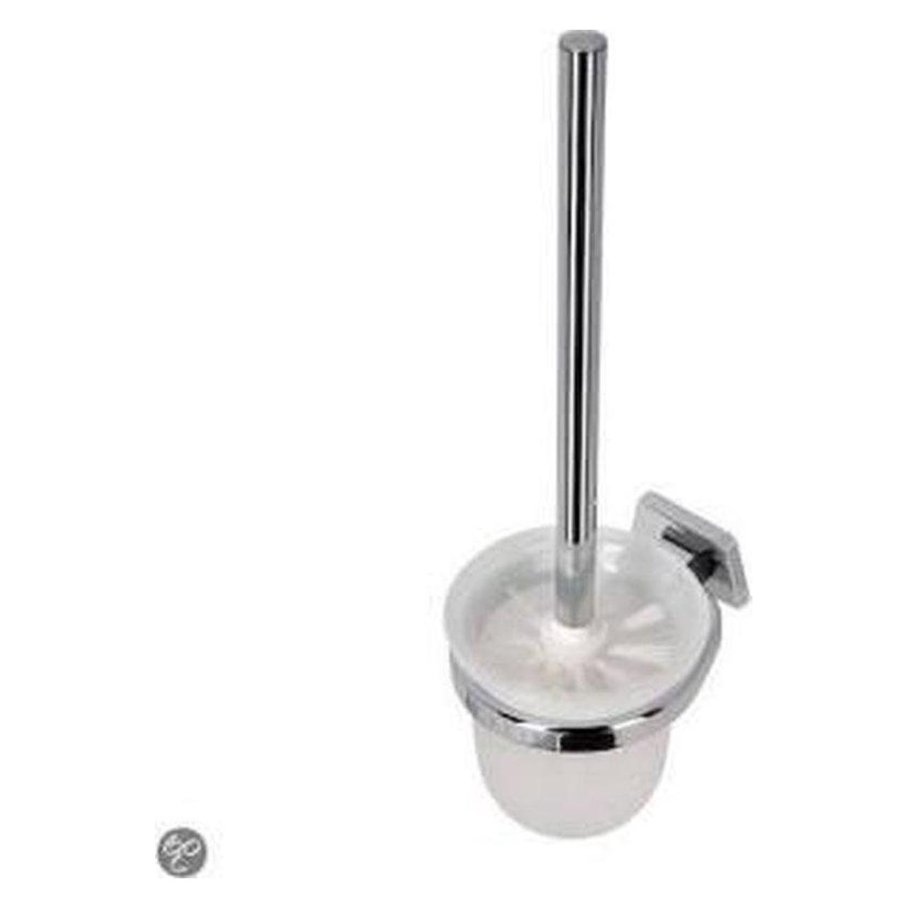 Geesa, Toiletborstel, Standard Toiletborstel Met Houder - Chroom (witte Borstelkop) (915117)