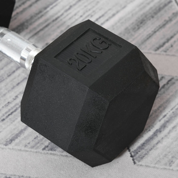 Produktbild Homcom Gummihantel 20 kg sechseckig (1 x 20 kg)