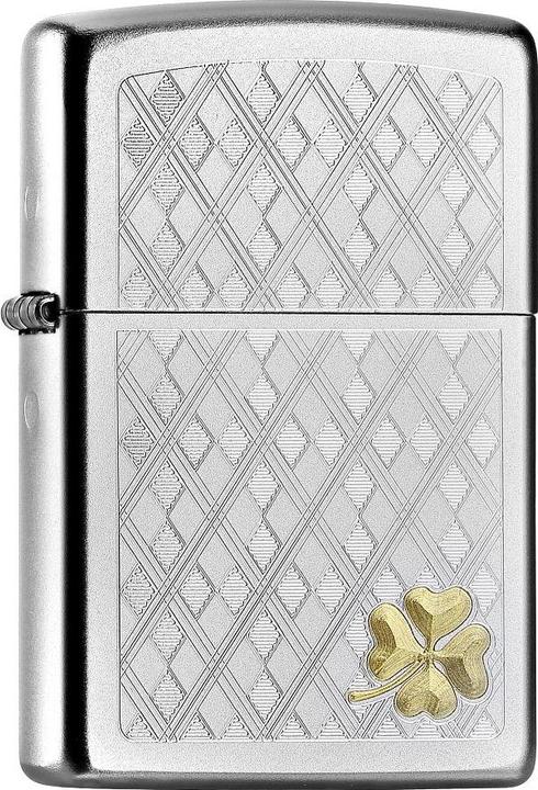 Actual product image Zippo Argyle Clover High Polish Chrome