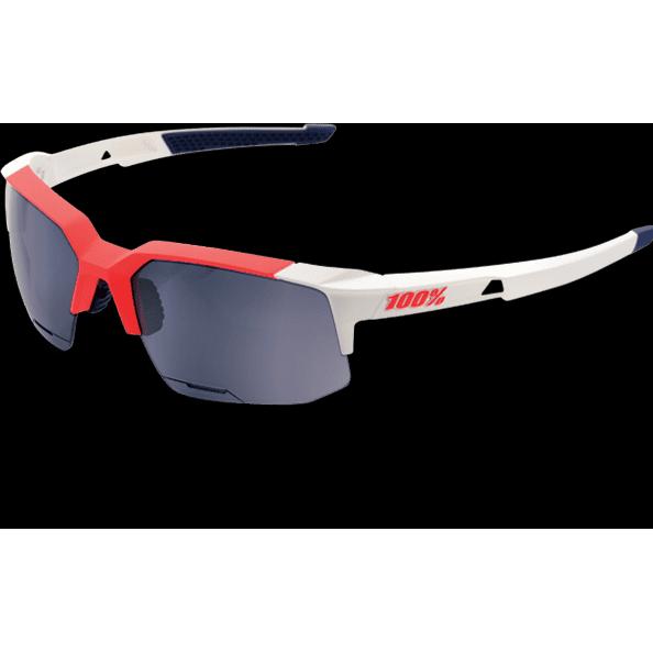 100%, Sportbrille, Speedcoupe Sportbrille - Smoke Lense (Soft Tact Gamma Ray), Weiss