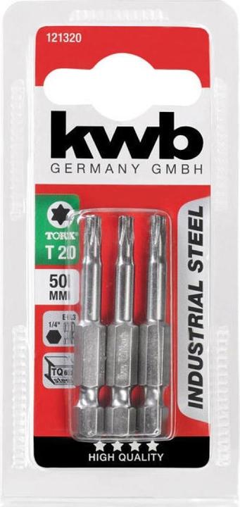 Actual product image kwb Screwdriver bit 50 mm 1/4" T20 SB (Hexagon socket TX)