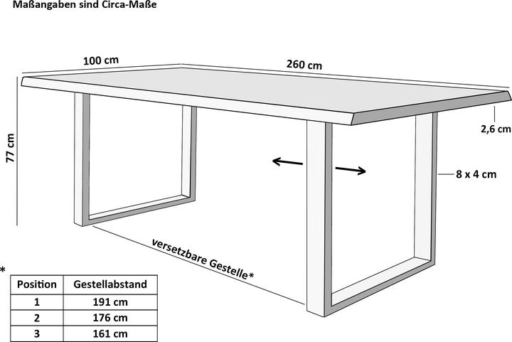 Actual product image SAM Quinn (260 x 100 x 77 cm)