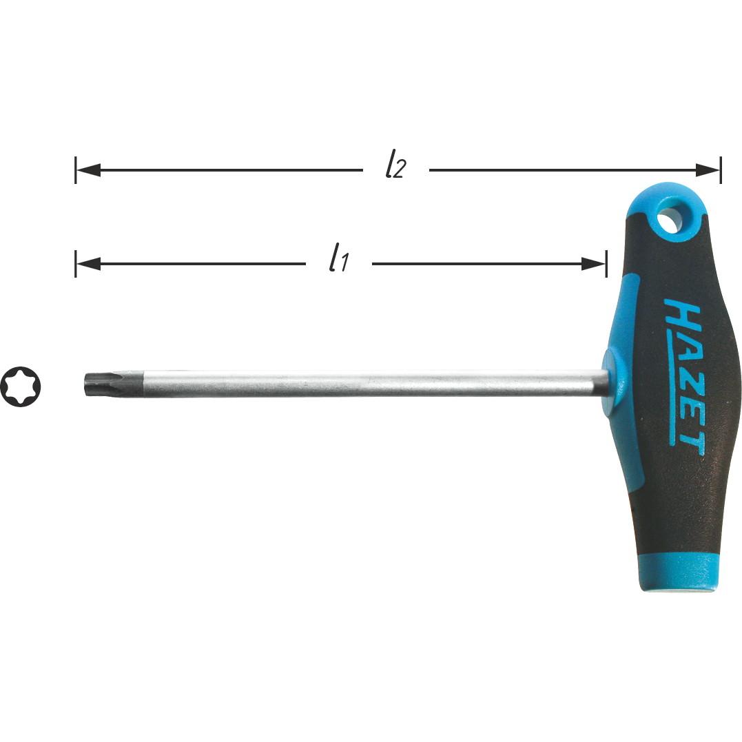 HAZET, Schraubenzieher, Schraubendreher ∙ mit T-Griff 828-T45 ∙ Innen TORX Profil ∙ T45 (Torx (TX))