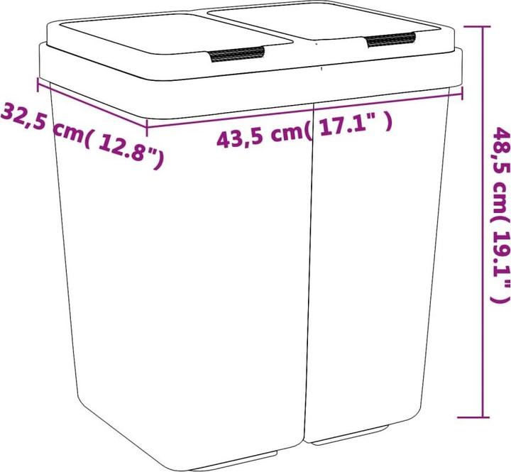 Produktbild vidaXL Duo Mülleimer (25 l)