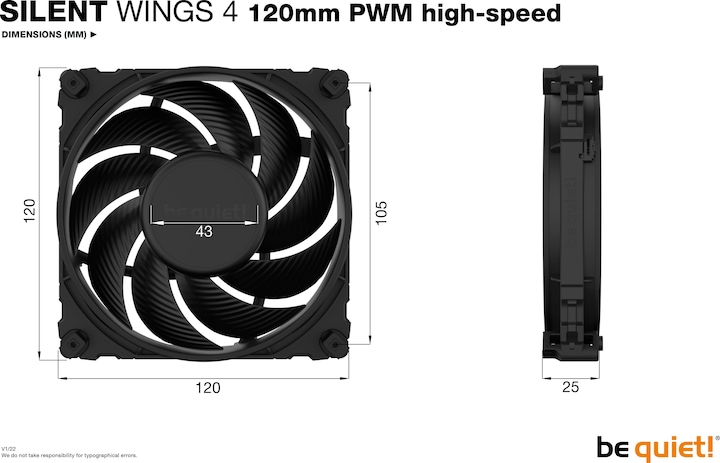 Productafbeelding be quiet! Silent Wings 4 PWM ventilator - 120 mm, zwart, hoge snelheid (120 mm, 1 x)
