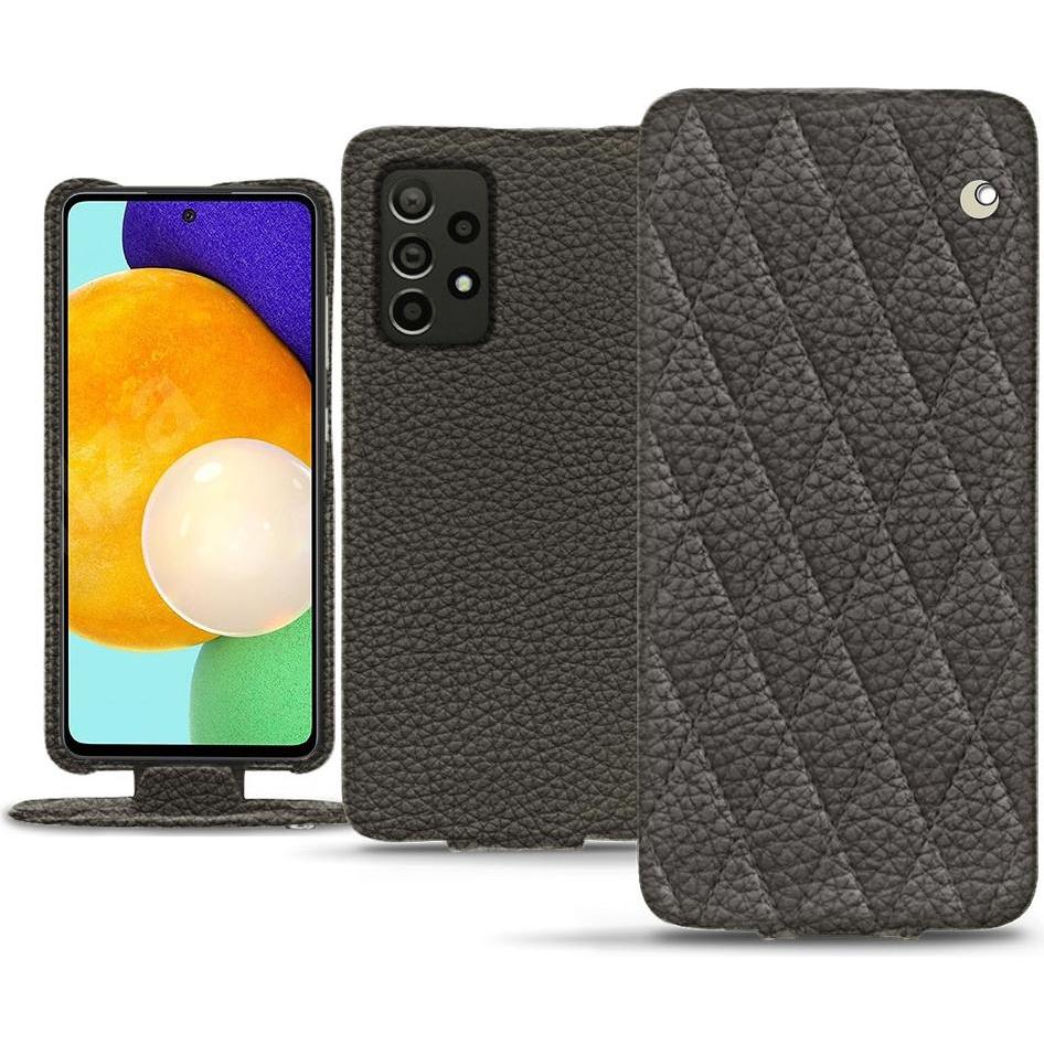 Noreve Lederschutzhülle vertikal (Samsung Galaxy A52), Smartphone Hülle, Grau