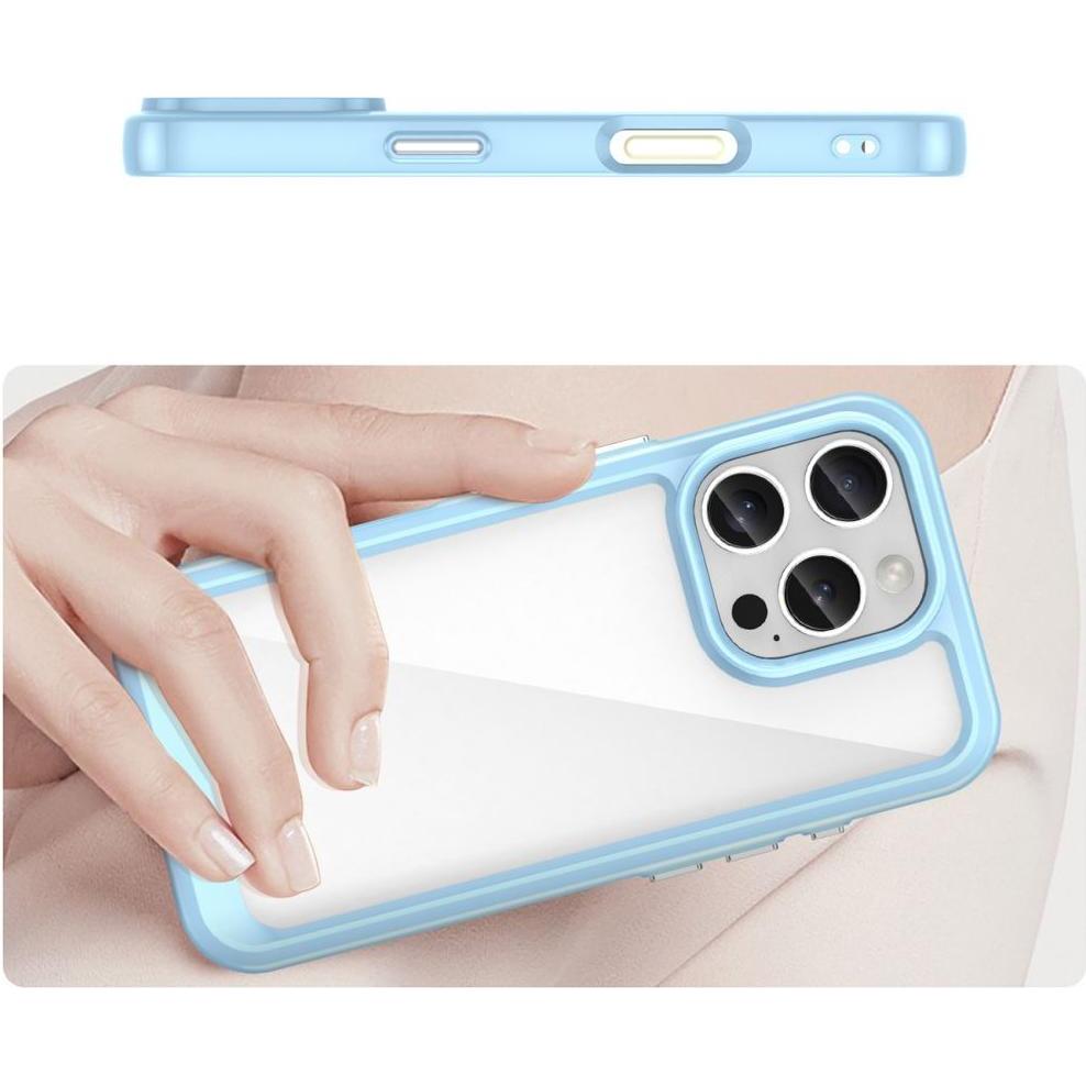 Thumbnail - Hurtel Outer Space Case with Gel Frame for iPhone 16 Pro Max - Blue (Apple iPhone 16 Pro Max), Smartphone Hülle, Blau