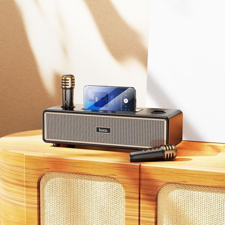 Produktbild Hoco Bluetooth speakers speaker bluetooth + 2 x wireless microphones BS63 black (6 h)