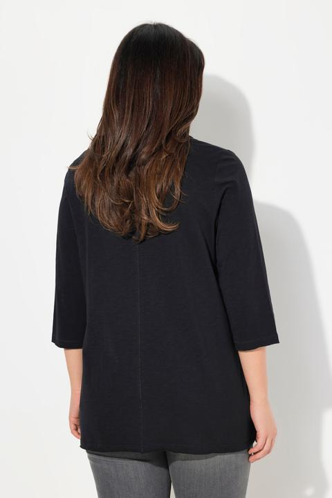 Immagine prodotto Ulla Popken Maglia con cuciture metallizzate, scollo a V e maniche a 3/4 (46, 48)