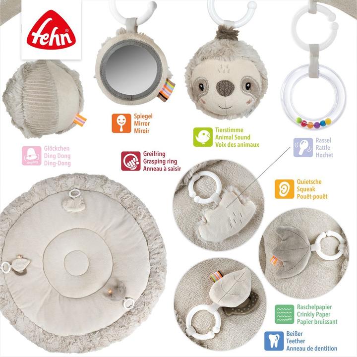 Image du produit Fehn 3-D-Activity-Decke Faultier, Grau/Beige, Material