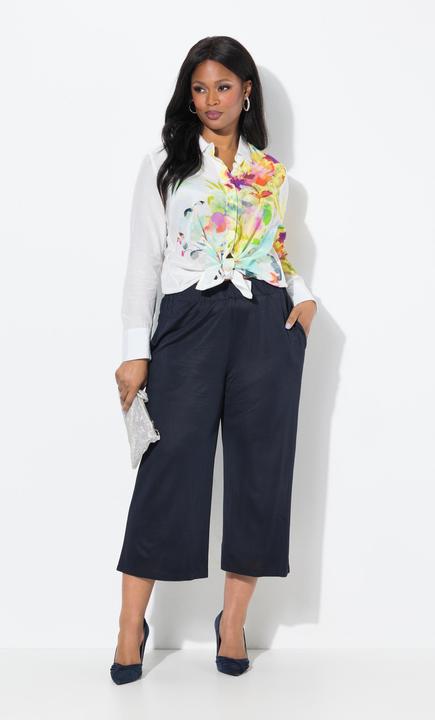 Produktbild Ulla Popken Slinky-Culotte, wadenlang, weites Bein, Elastikbund (50, 52)