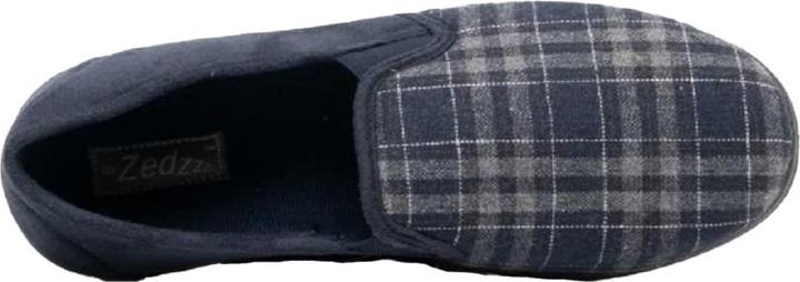 Actual product image Zedzzz Mens Harley Check Felt Gusset Slippers (50.5)
