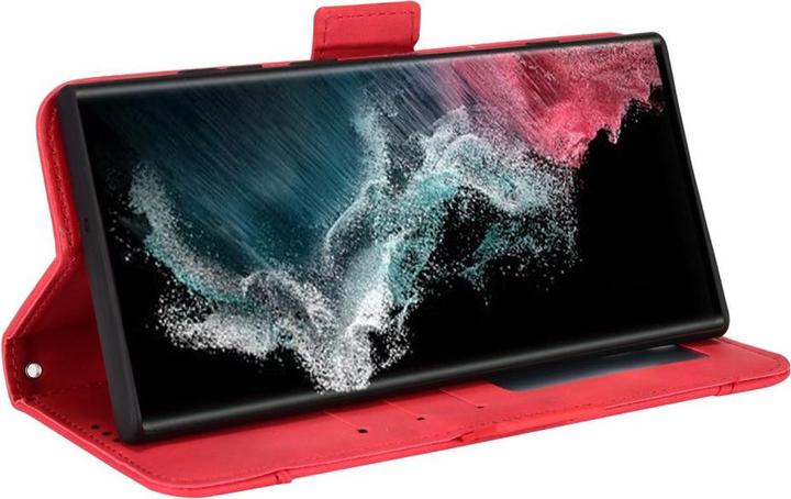 Produktbild Cover-Discount Galaxy S22 Ultra - Etui mit vielen Kartenfächer rot (Samsung Galaxy S22 Ultra)