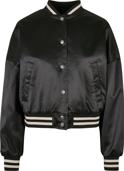 Urban Classics Ladies Short Oversized Satin College Jacket