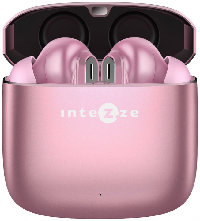 Actual product image Intezze CLIQ In-ear Bluetooth Handsfree Headphones with Charging Case Pink