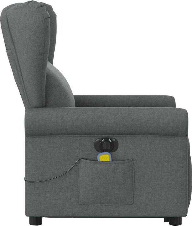 Image du produit vidaXL Fauteuil de massage électrique avec fonction releveur Gris foncé Tissu