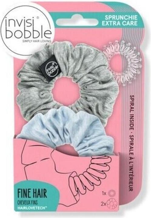 Invisibobble Sprunchie Extra Care Duo - Light as Feathers Blue and Grey (Haargummi)