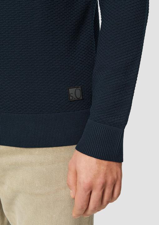 Produktbild s.Oliver Strickpullover Strukturierter Strickpullover mit Polokragen (S)