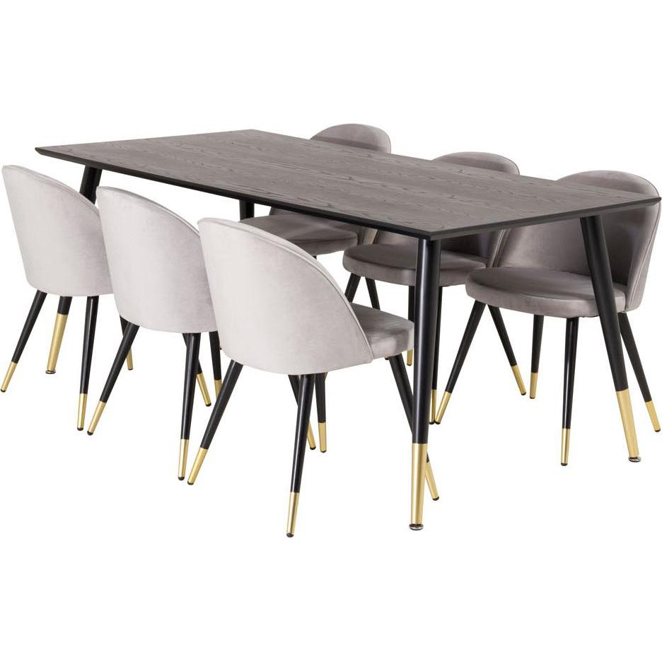 Ebuy24, Esstisch, Essgruppe Dipp 61 (7-teilig) (90 x 180 x 75 cm)