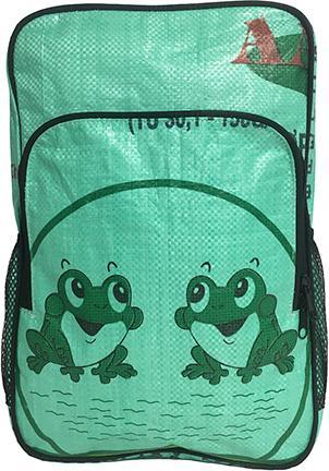 Produktbild Bekos Upcycling - Kinderrucksack aus recycelten Futtersäcke Frosch Medium