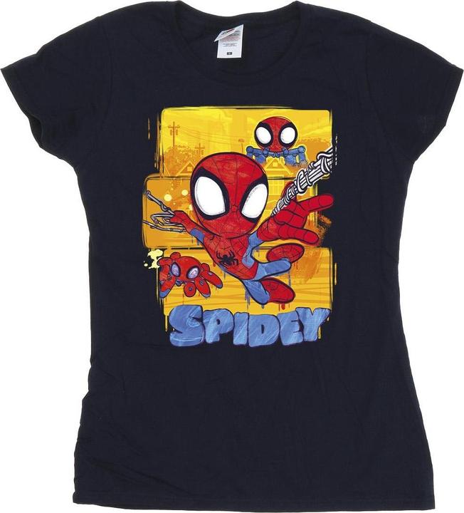 Actual product image Womens/Ladies Spidey And His Amazing Friends Flying Cotton T-Shirt (L)