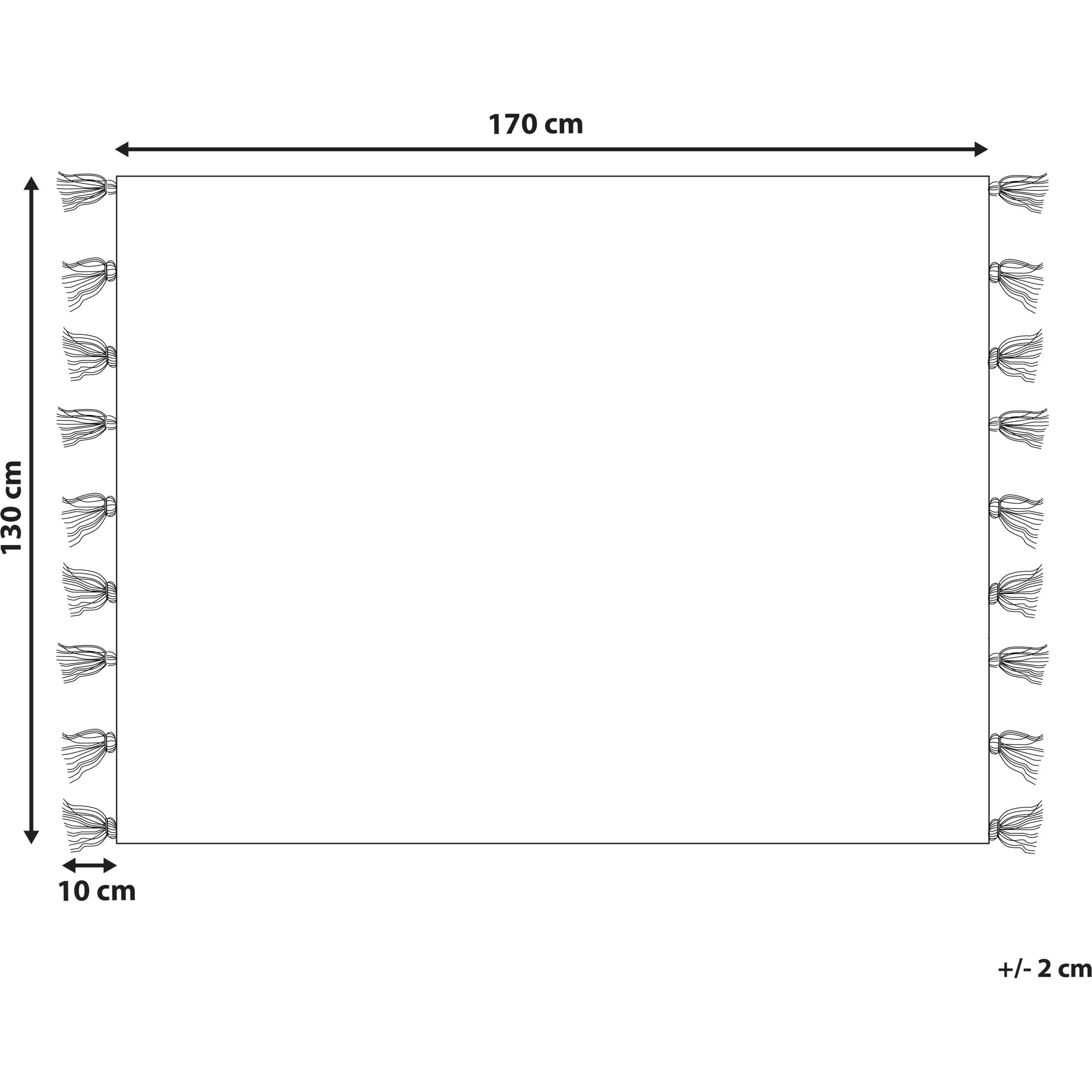 Thumbnail - Beliani, Decke, Lumarko Decke 130 x 170 cm beige mit schwarzem THUMKI! (130 x 170 cm)