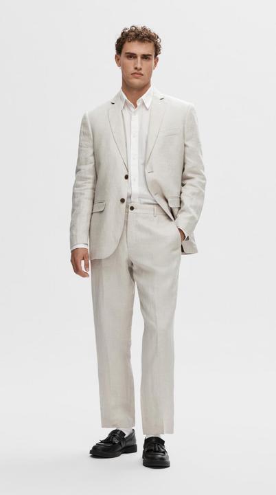 Actual product image Selected Homme Regular fit linen suit trousers (48)