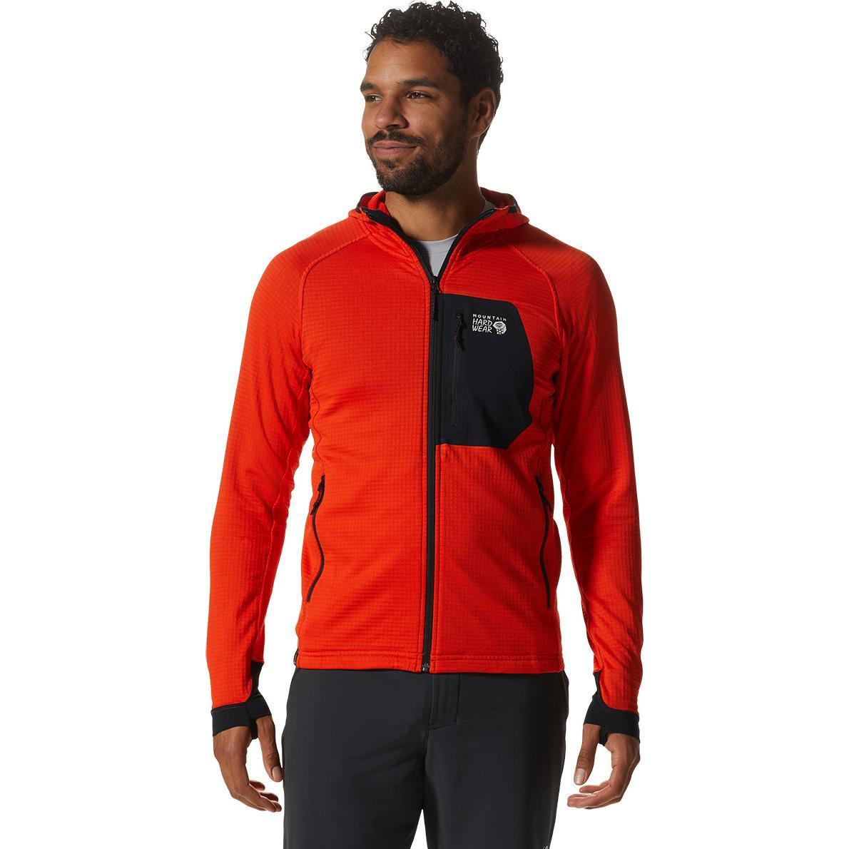 Thumbnail - Mountain Hardwear, Herren, Jacke, M Polartec Power Grid Full Zip Hoody (XL), Orange, XL