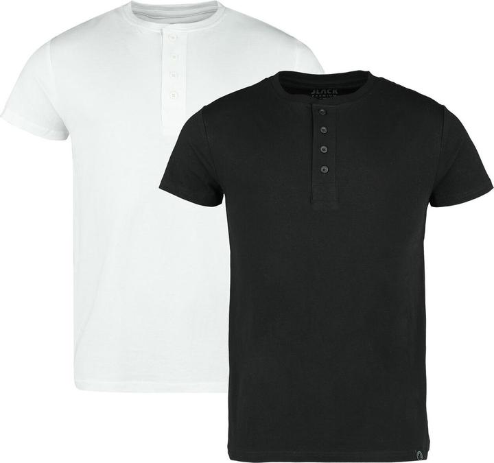 Produktbild Black Premium Double Pack Henley T-Shirts (S)