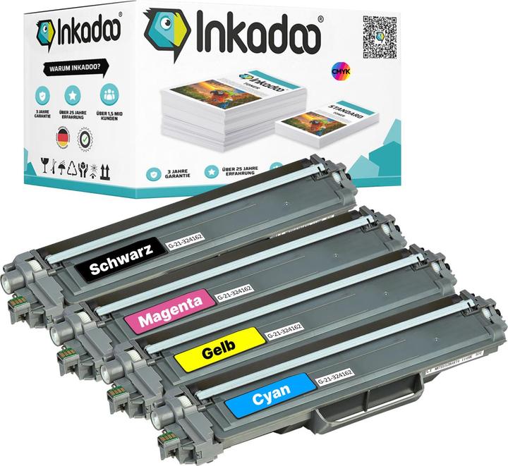 Inkadoo Toner compatible pour Brother DCP-L 3550 CDW (M, C, Y, CF)