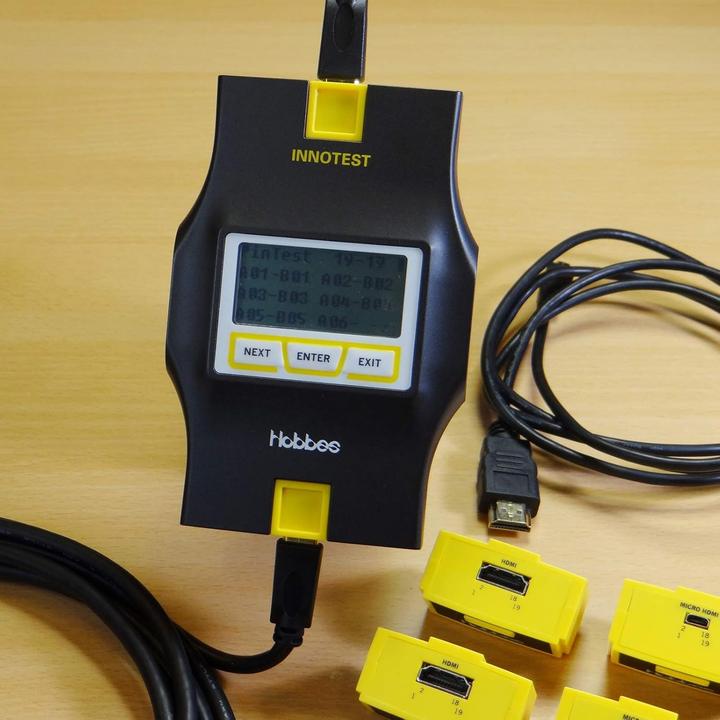 Actual product image Hobbes INNOTEST Module. Cable tester HDMI case with tester and 4 HDMI modules