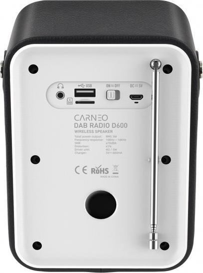 Actual product image Carneo D600 Radio DAB+, FM, BT, black/white (DAB, DAB+, FM, Bluetooth)
