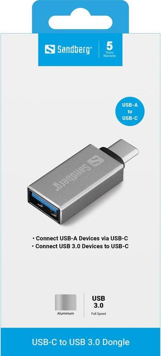 Produktbild Sandberg USB-C – USB 3.0 Dongle (USB-A)