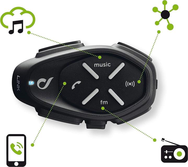 Image du produit Interphone Intercom moto double, haute fidélité stéréo 40 mm, GPS, TFT, étanche IPX67, autonomie 20 heures (Jeu de 2)