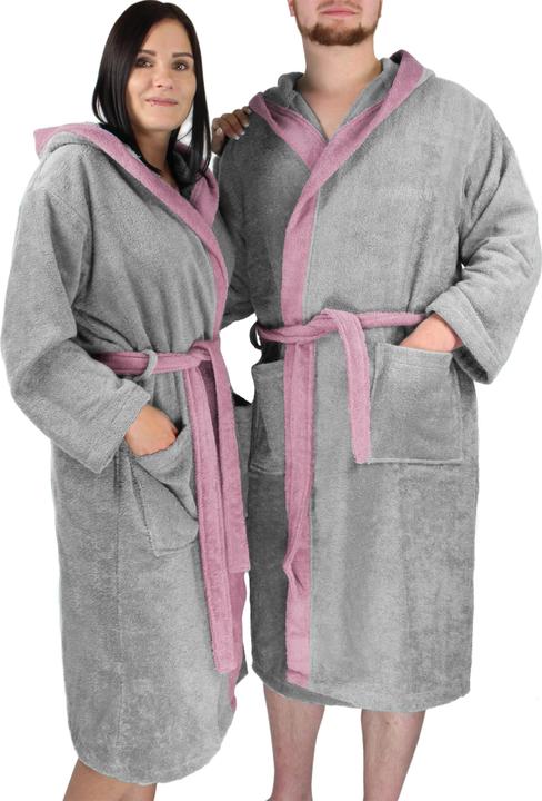 Actual product image Normani Ladies Cotton Bathrobe with Terrycloth, two-tone - OEKO-TEX® 100 - 8783 (XL)