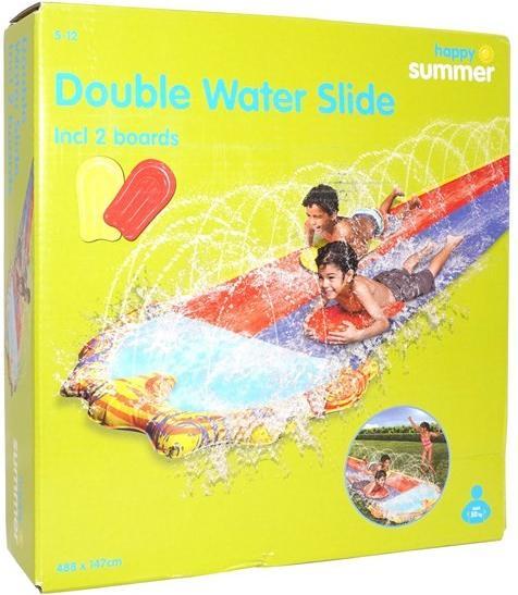 Happy Summer Double Water Slide w/ boards (3 m)