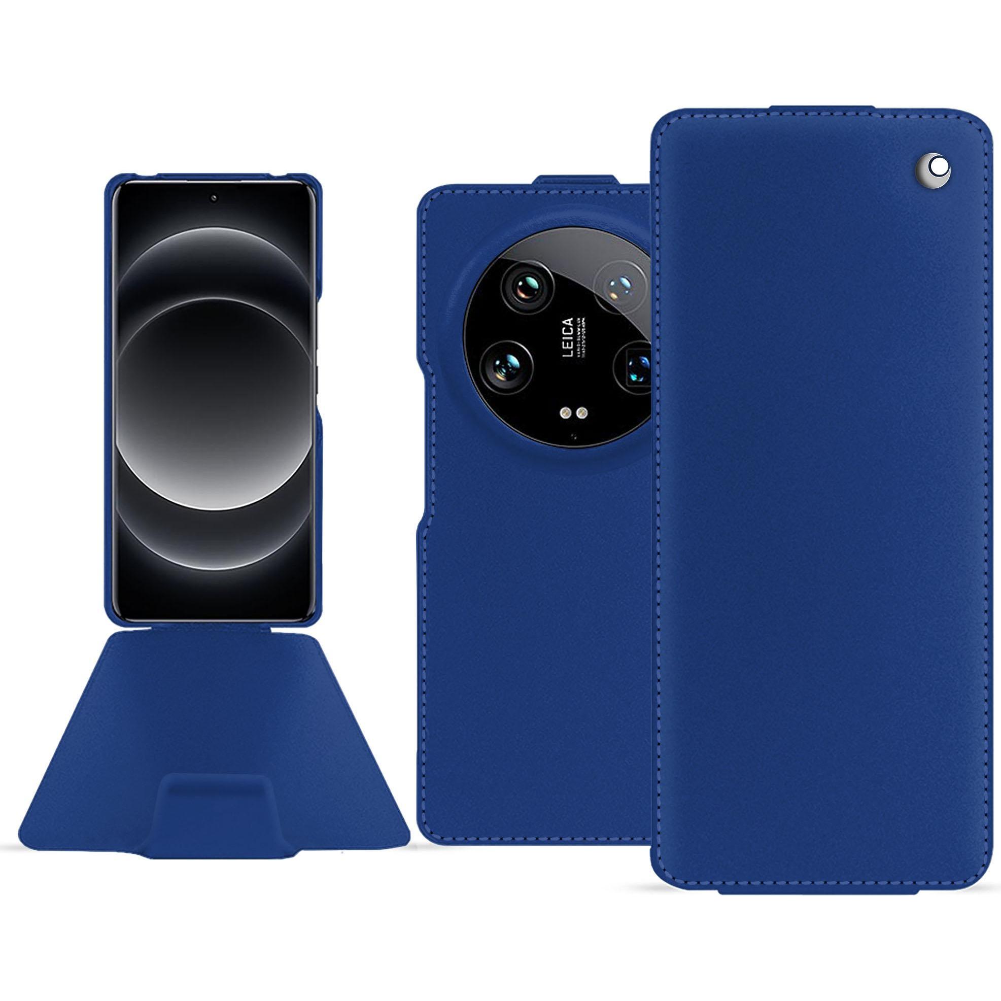 Noreve Coque à rabat vertical en cuir (Xiaomi 14 Ultra), Cover smartphone, Blu