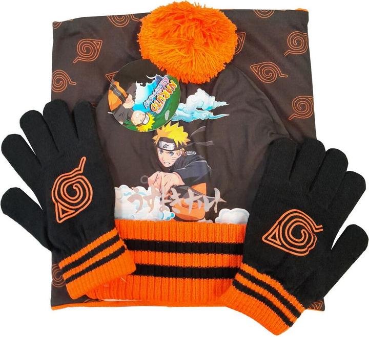 Actual product image Naruto snood, hat and gloves set (One size)