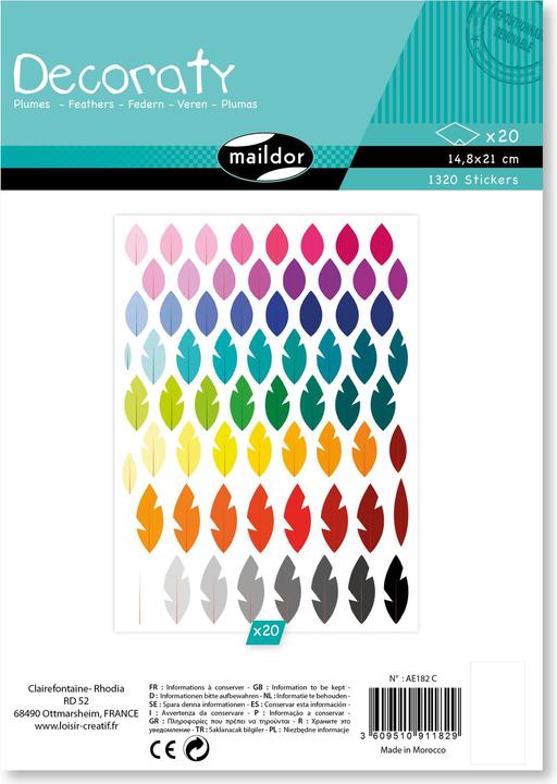 My Mandarine Decoraty, Plumes, Sach 20 pl 14,8x21cm -