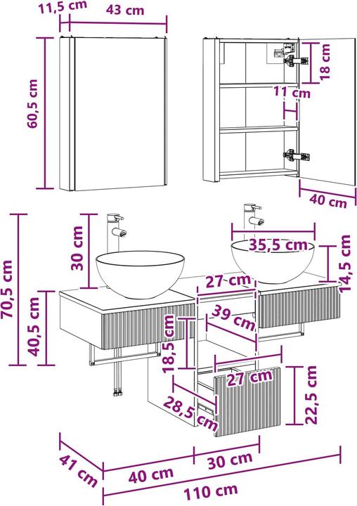 Produktbild vidaXL Badezimmerschrank