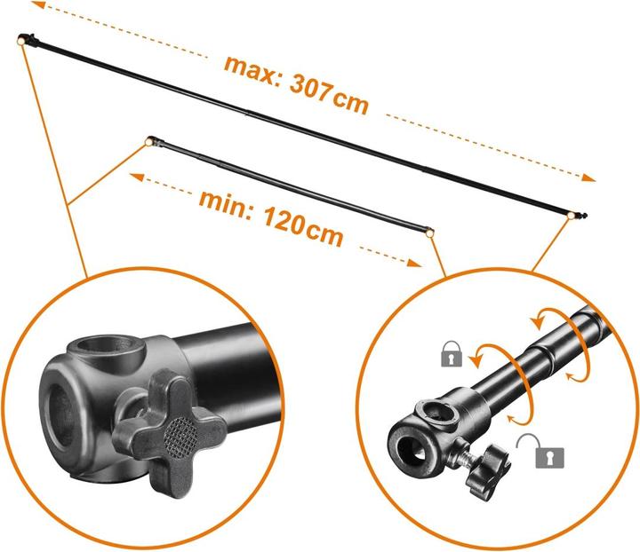 Image du produit Walimex Tige de fond de télescope (3 cm, 307 cm)