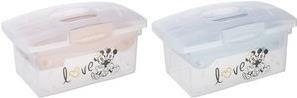 Actual product image keeeper kids storage box "patryk minnie", nordic-pink with lid and handle, practical organiser with E