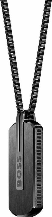 Produktbild Hugo Boss Timelessack MenÂ's Necklace Military Badge Orlado 1580356 (Edelstahl mit schwarzer Ion-Plating-Oberfläche)