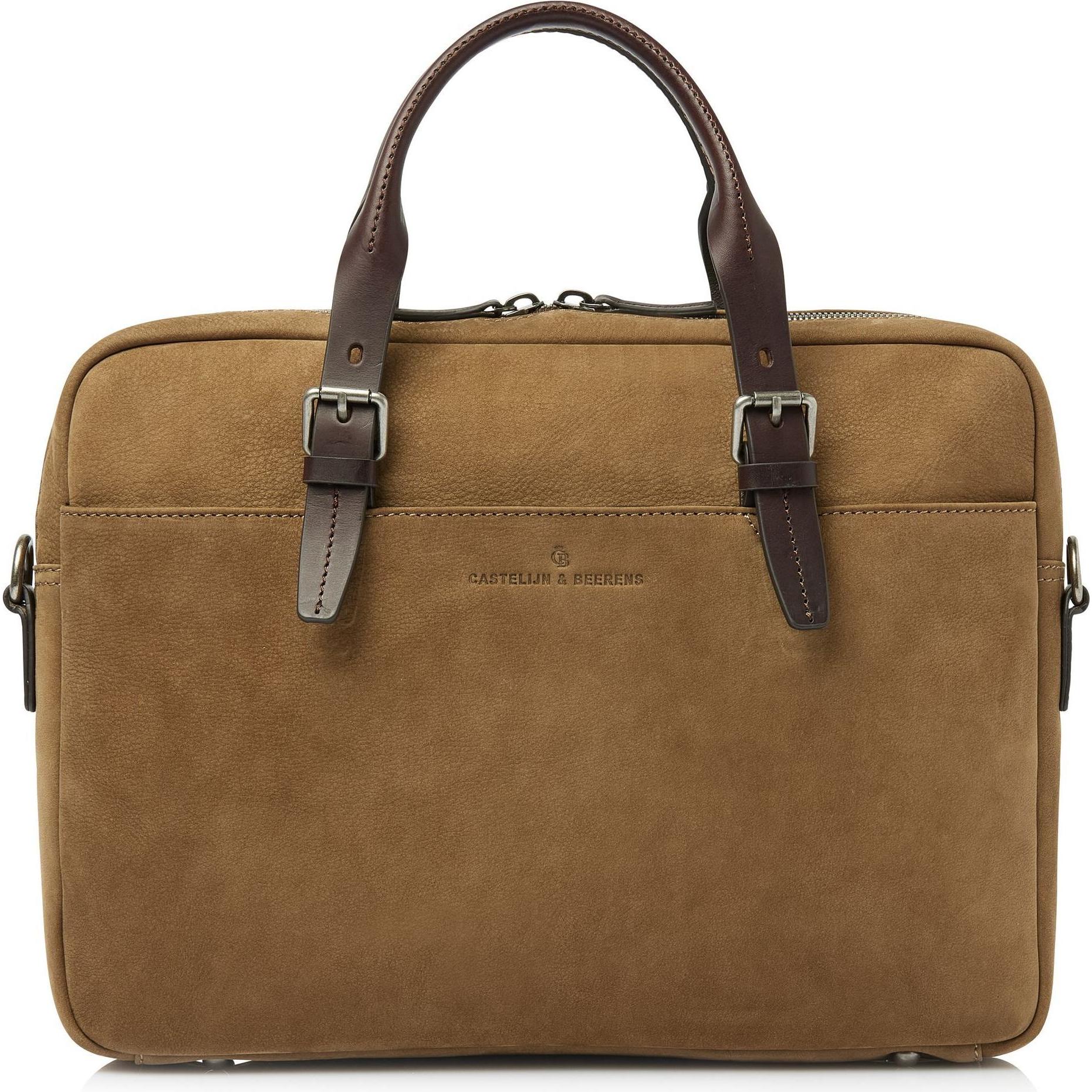 Castelijn & Beerens Veneto Aktentasche RFID Schutz Leder 41 cm Laptopfach (15"), Notebooktasche, Braun