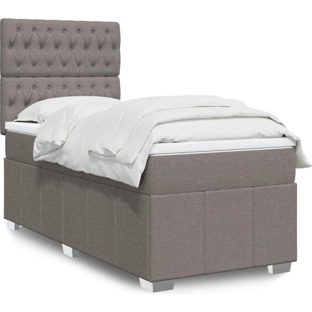 VidaXL, Bett, Bo x springbett mit Matratze 90 x 200 cm Stoff (90 x 200 cm)