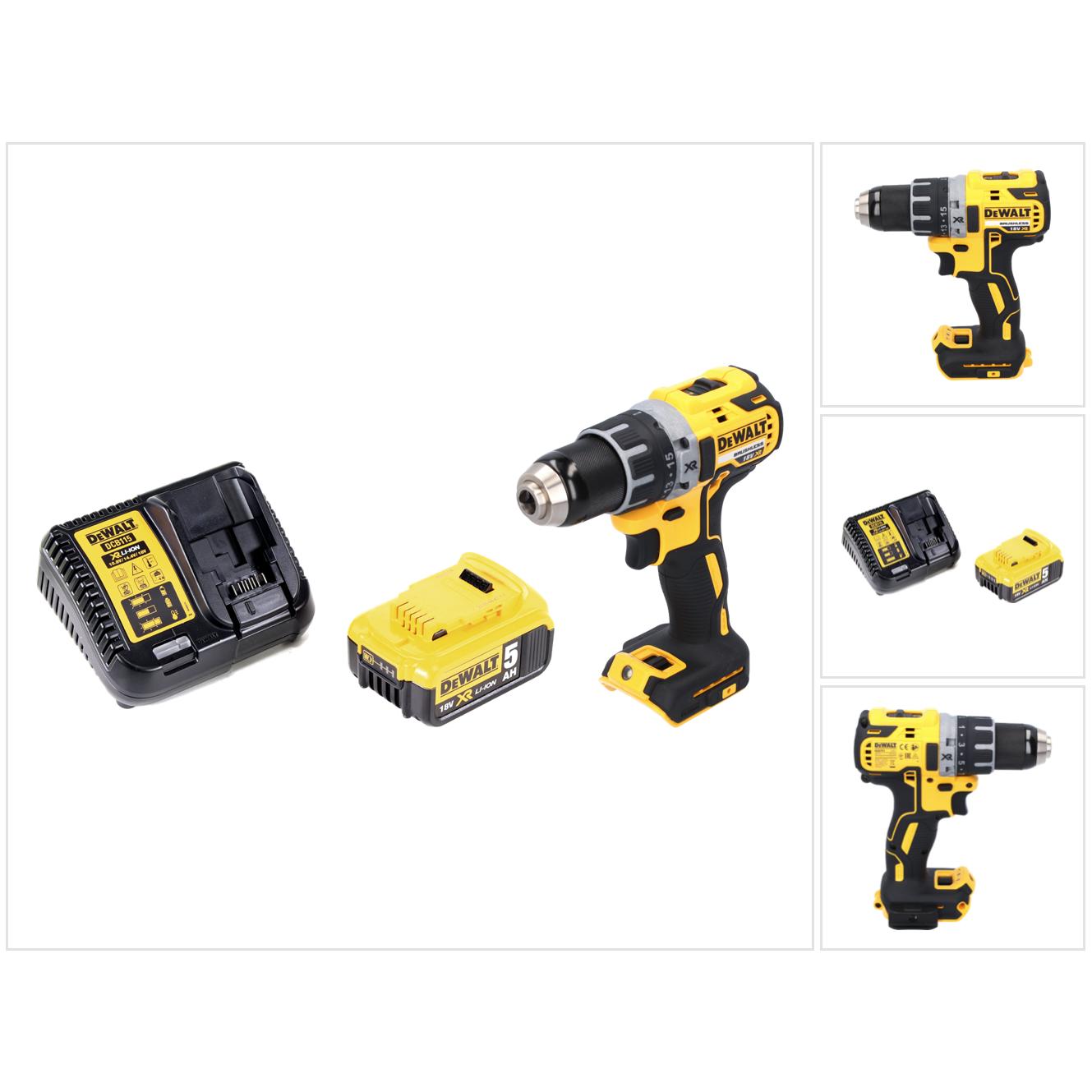 DeWalt, Trapano + Avvitatore a batteria, DCD 791 P1 Trapano avvitatore a batteria 18 V 70 Nm Brushless + 1x batteria ricaricabile 5.0 Ah +