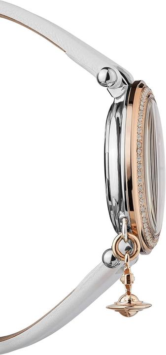 Actual product image Vivienne Westwood Orb Pastelle Ladies Quartz Watch with Silver Dial and White Leather Strap (32 mm)