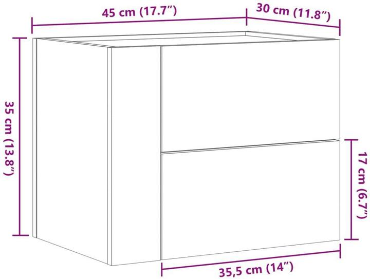 Immagine prodotto vidaXL Wand-Nachttisch (45 x 30 x 35 cm)