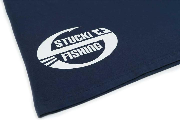 Actual product image Stucki Fishing Because Fanatics T-Shirt Blau (XL)